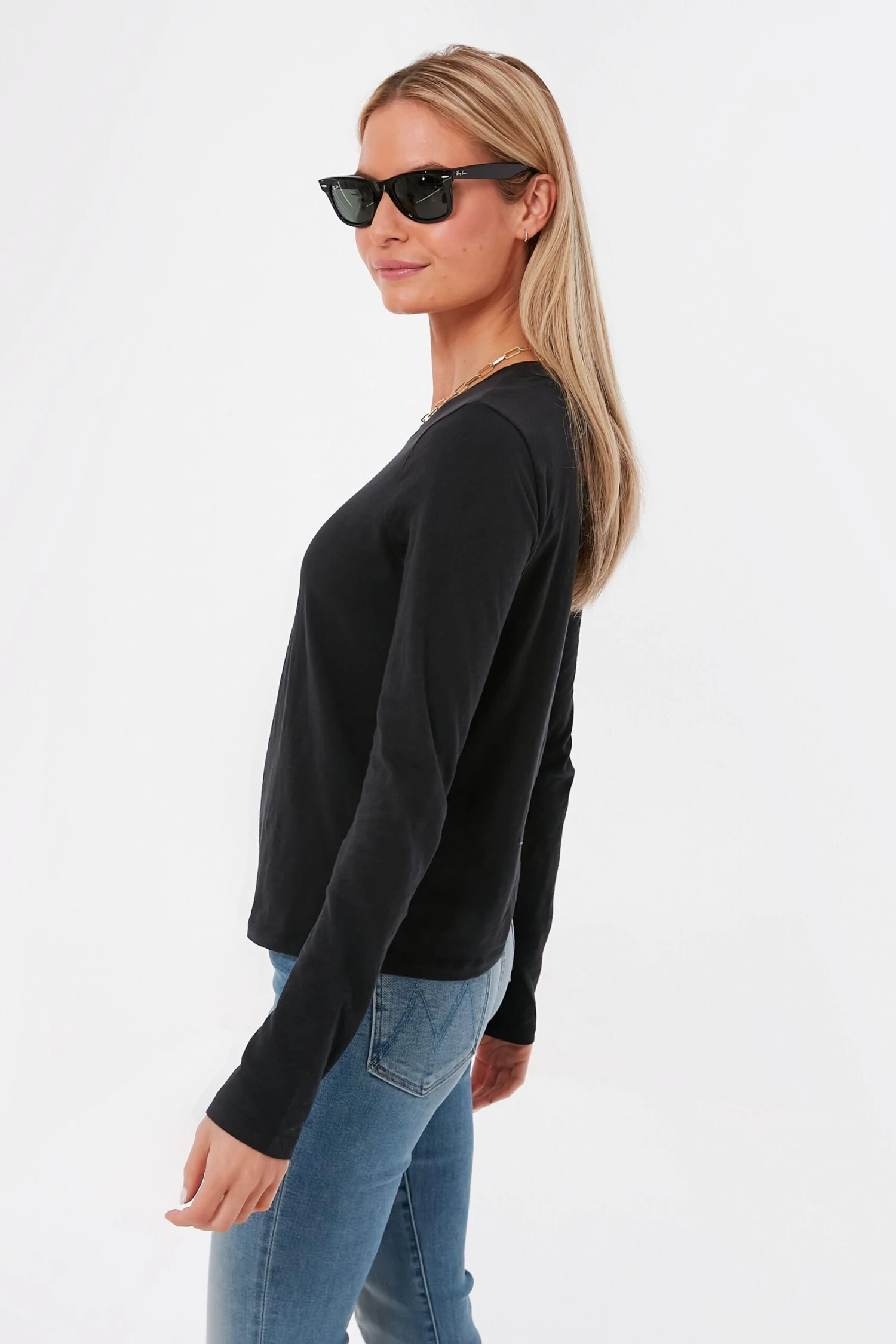 Black Modern Slub Long Sleeve Tee 3 Black Modern Slub Long Sleeve Tee - Image 3